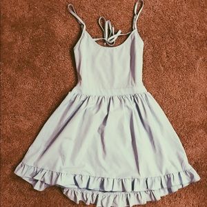 Blue flowy backless dress